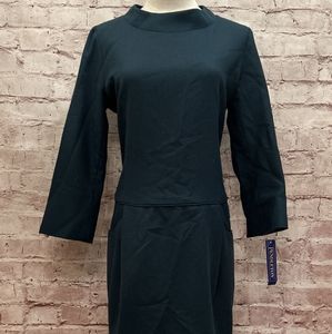 Pendleton Dress Women's 8 Wool 3/4 Sleeve Teal Green NEW Sheath